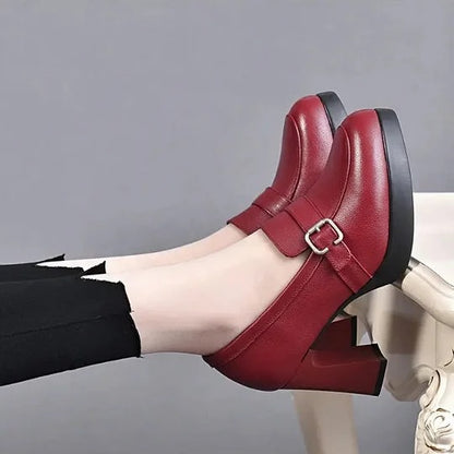 Women's Buckle Heeled Shoes