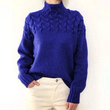 Women's Cable Pattern Roll Neck Sweater