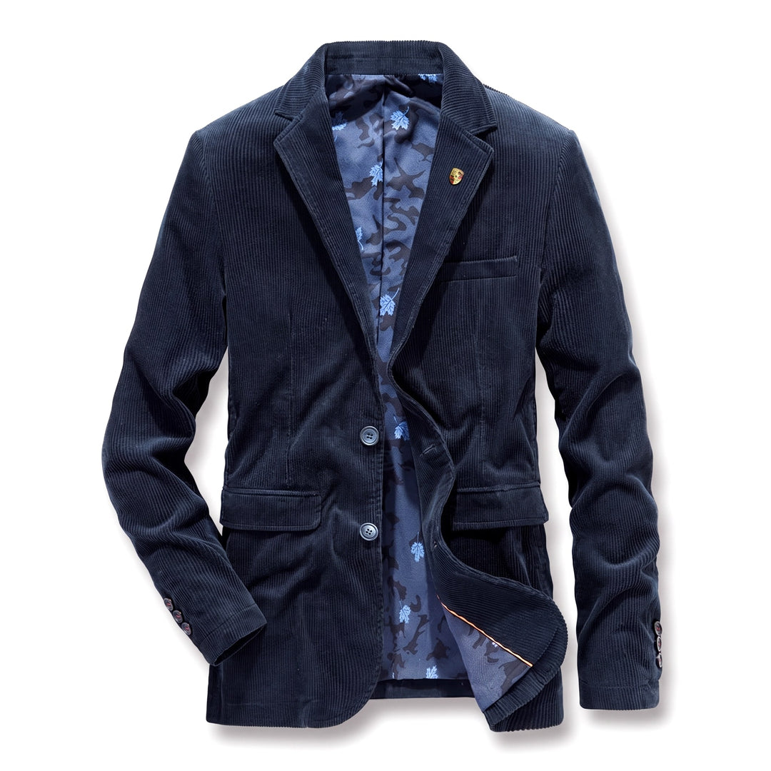 Men's Notched-Lapel Button-Front Blazer