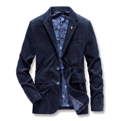 Men's Notched-Lapel Button-Front Blazer