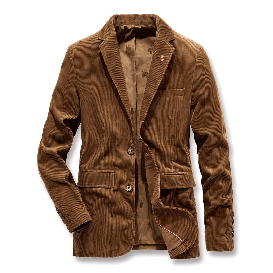 Men's Notched-Lapel Button-Front Blazer