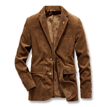 Men's Notched-Lapel Button-Front Blazer