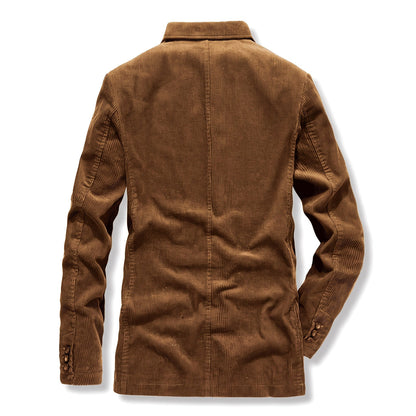 Men's Notched-Lapel Button-Front Blazer