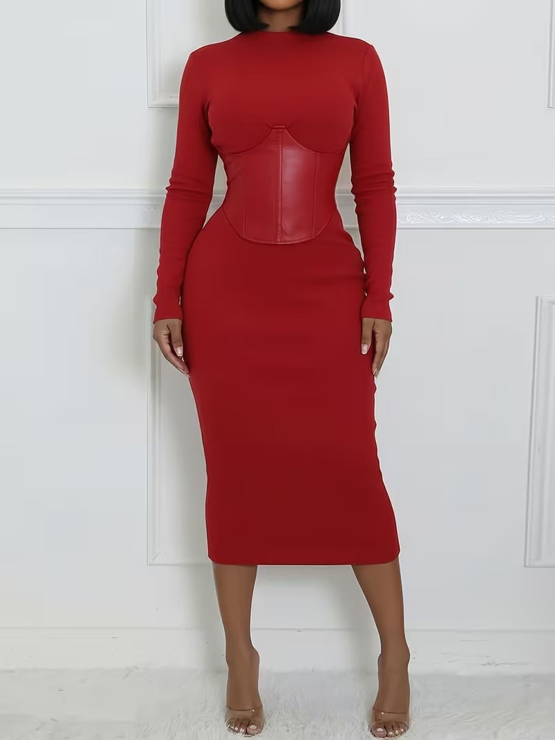 Women's Corset Detail Fitted Dress