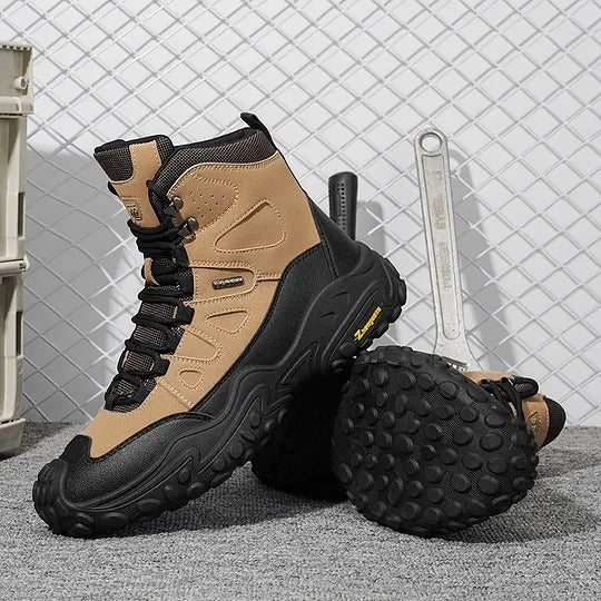 Men's High-Top Hiking Boots with Lace-Up Front