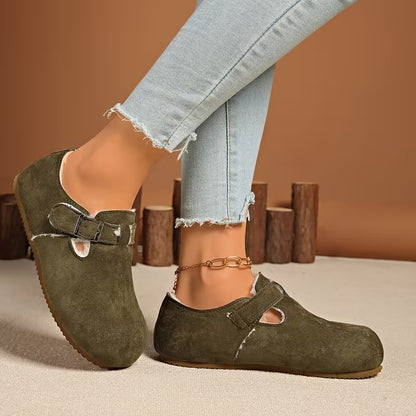 Women's Buckle Detail Lined Loafers