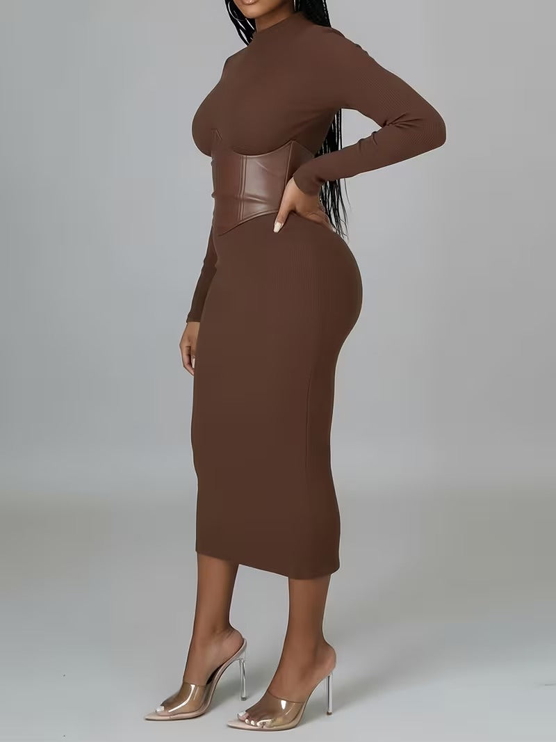 Women's Corset Detail Fitted Dress