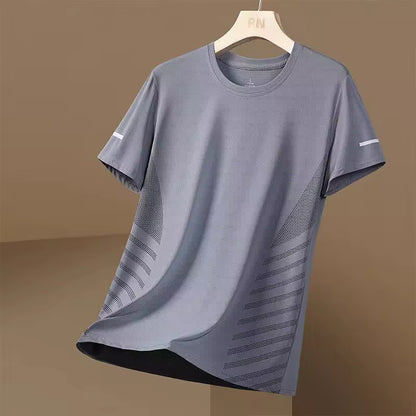 Men's Athletic T-Shirt with Geometric Side Details