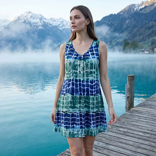 Women’s Sleeveless V-Neck Printed Dress
