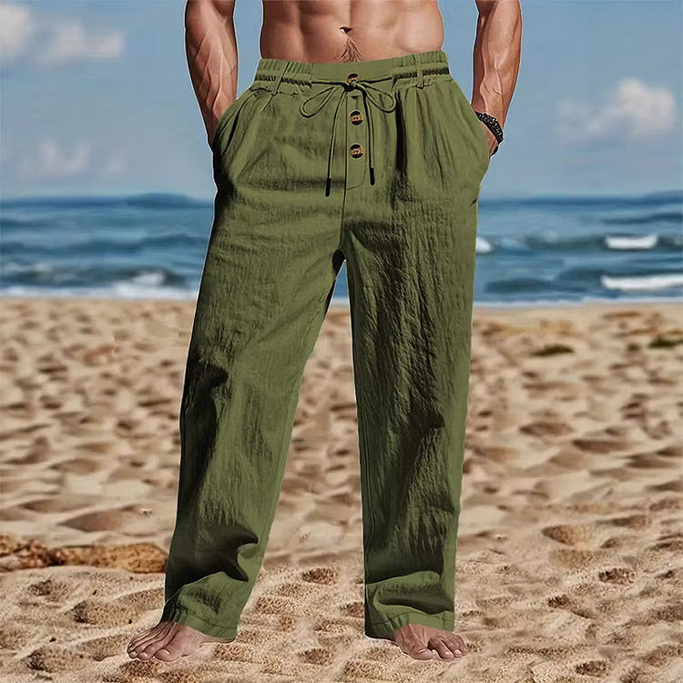 Men's Drawstring Straight-Leg Pants