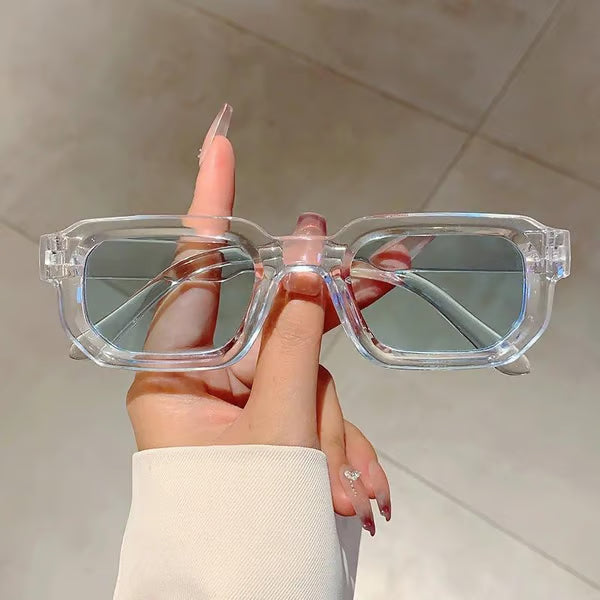 Unisex Vintage Rectangle Frame Sunglasses