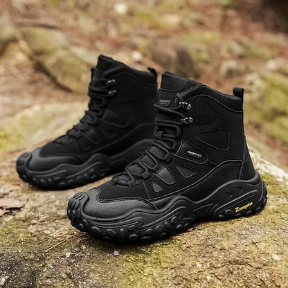 Men's High-Top Hiking Boots with Lace-Up Front