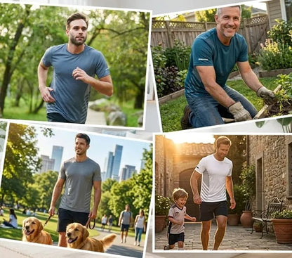 Men's Athletic T-Shirt with Geometric Side Details