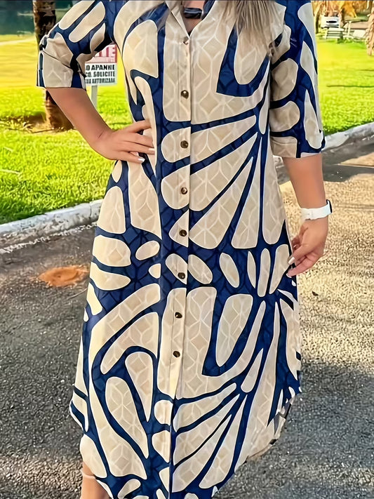 Geometric Print Tunic Dress