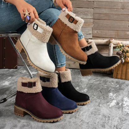 Women's Cuff Buckle Ankle Boots