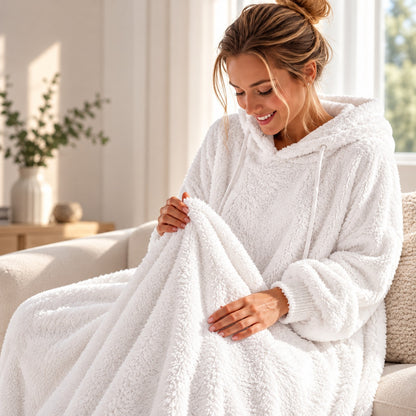 Women's Hooded Plush Lounge Dress
