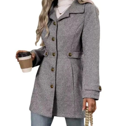 Women's Button Front Belted Coat