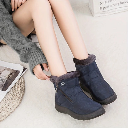 Women's Fuzzy Trim Ankle Boots