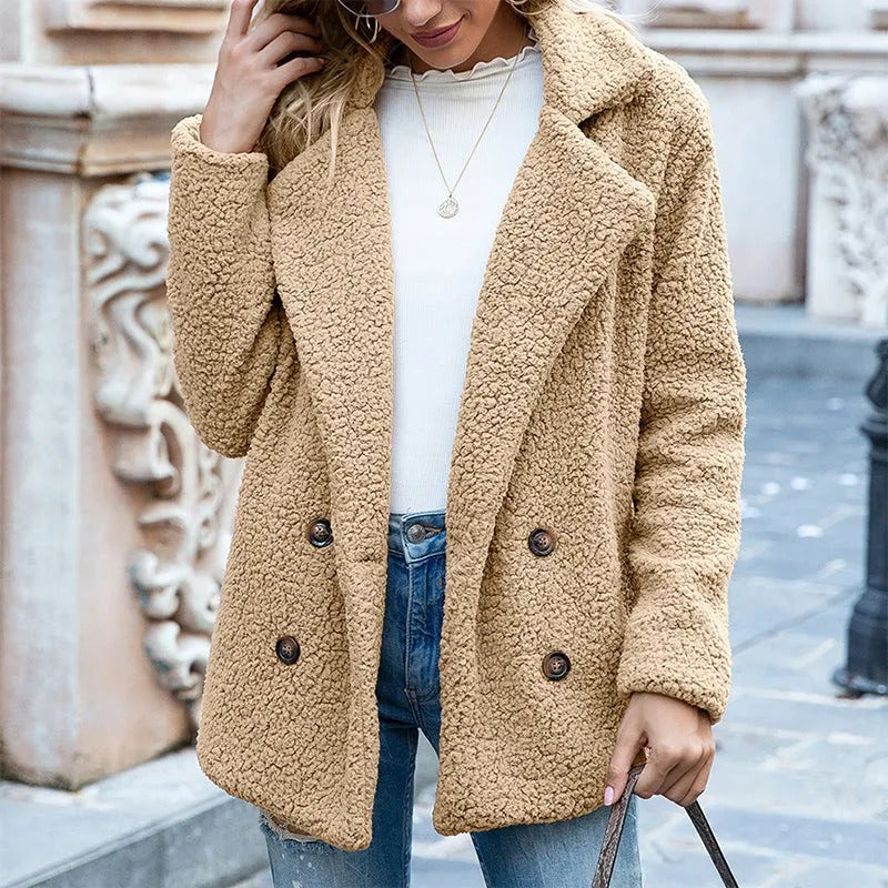 Women's Button-Front Lapel Coat