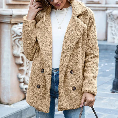 Women's Button-Front Lapel Coat