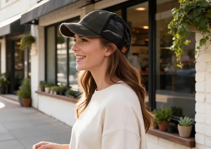 Women's Criss-Cross Ponytail Baseball Cap
