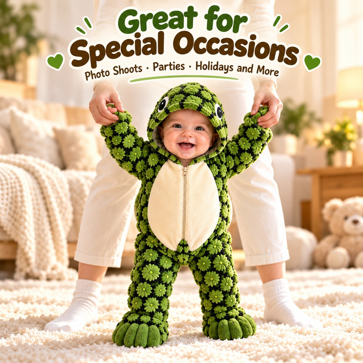 Baby Turtle Hooded Romper