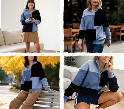 Women's Color Block Half-Zip Pullover