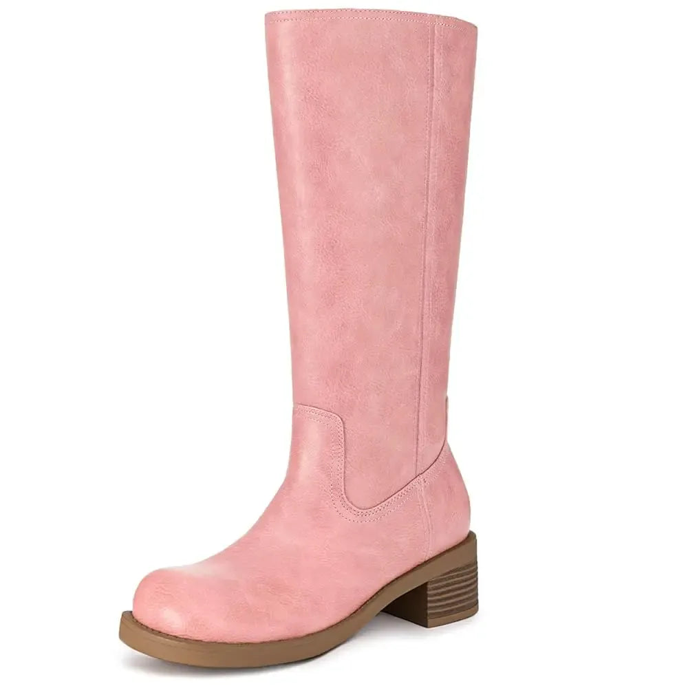 Women's Knee-High Block Heel Boots