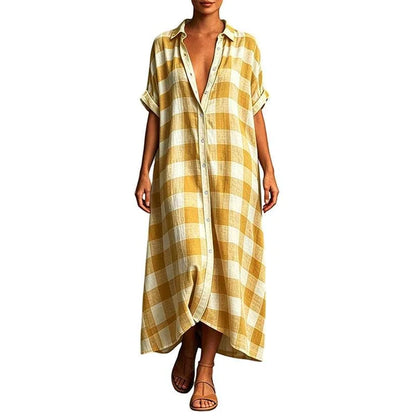 Women’s Check Button-Front Shirt Dress