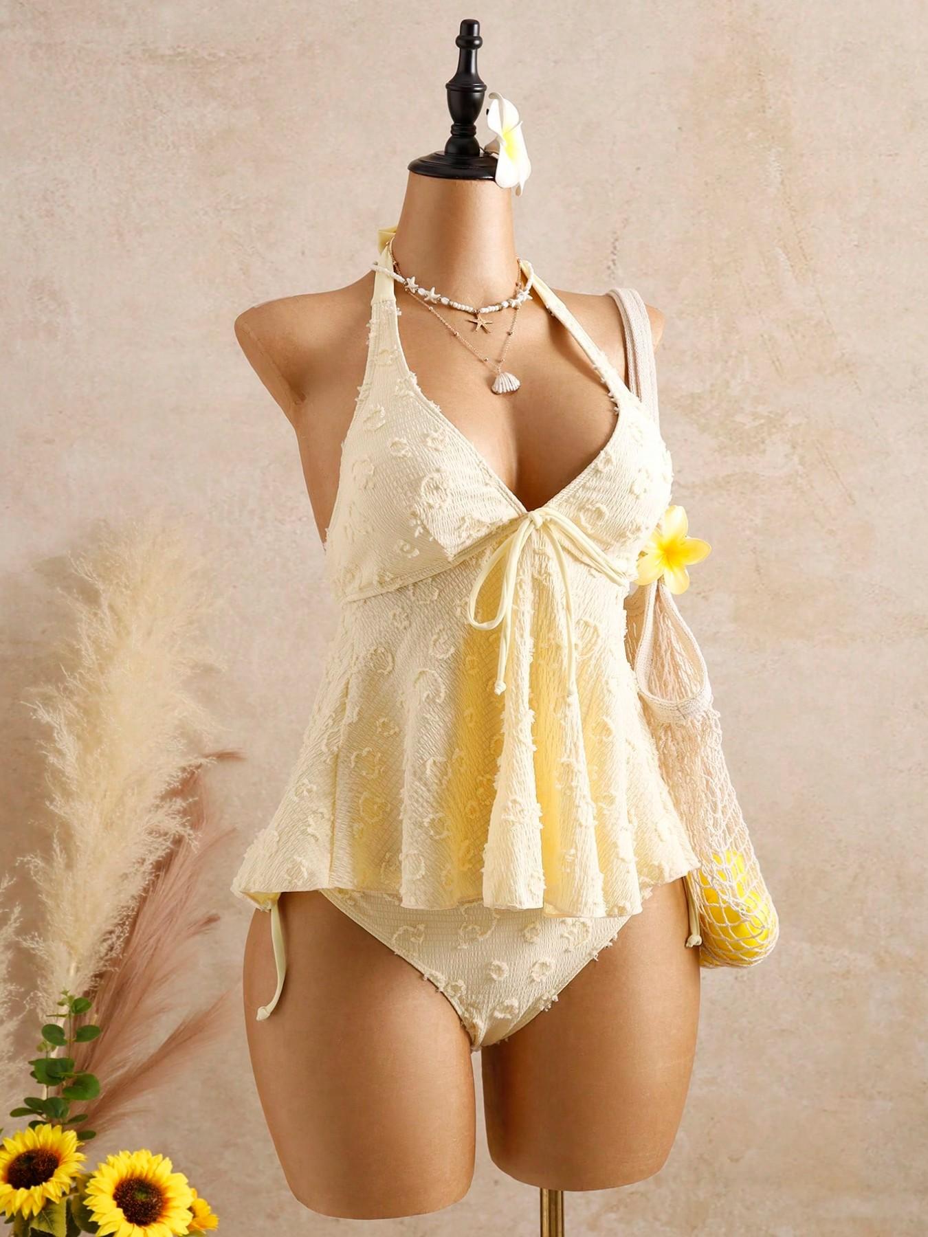 Women’s Halter Peplum Tankini Set