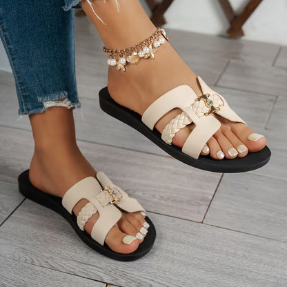 Women's Woven Strap Slide Sandals