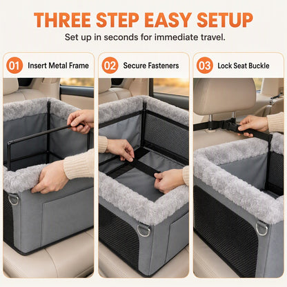 Pet Car Travel Bed with Raised Sides