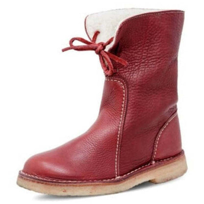 Women’s Leather-Look Lace-Up Ankle Boots