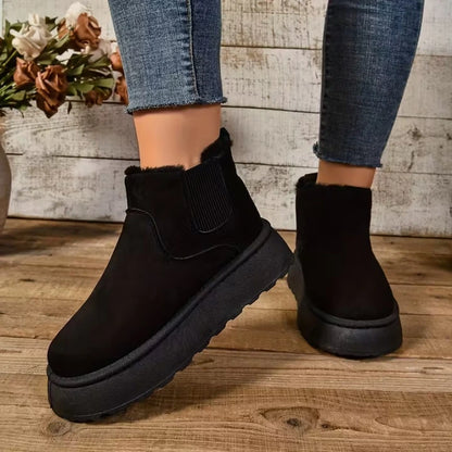 Women's Fuzzy-Collar Ankle Boots