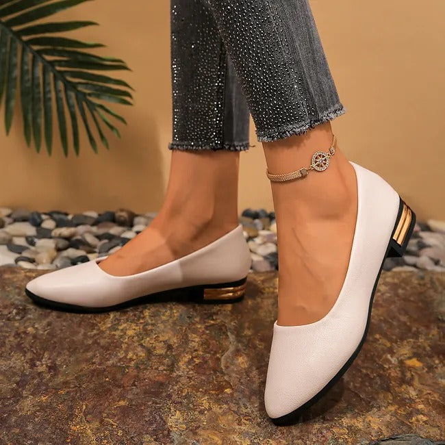 Women's Pointed-Toe Flats with Bow Detail