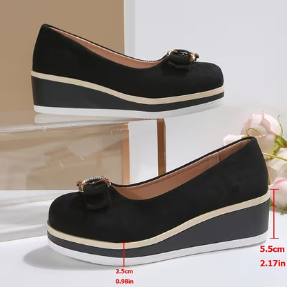 Women's Bow Detail Wedge Court Shoes