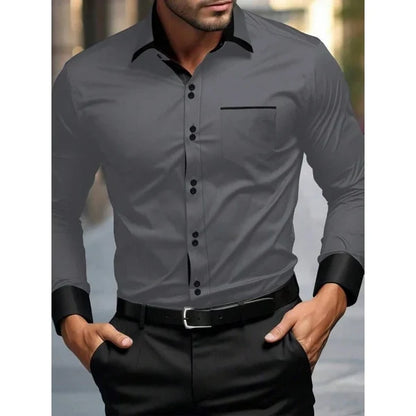 Men’s Contrast-Detail Button Shirt