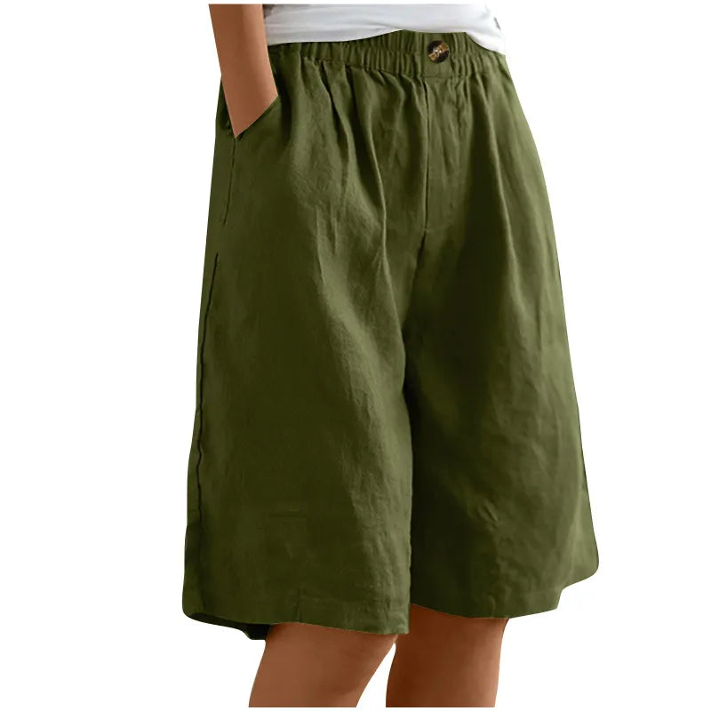 Women's Elastic Waist Bermuda Shorts