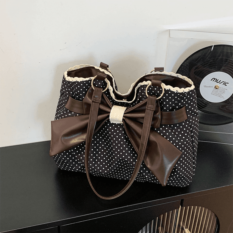 Women's Polka Dot Bow Shoulder Bag