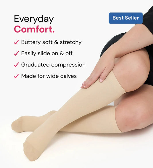 Wide Compression Socks for Pain Relief