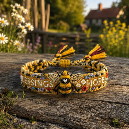 Handmade Honey Bee Woven Bracelet
