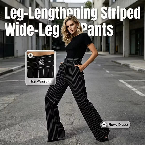 Women’s Vertical Stripe Wide-Leg Pants