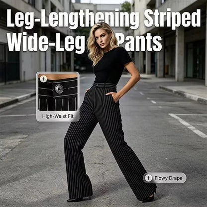 Women’s Vertical Stripe Wide-Leg Pants
