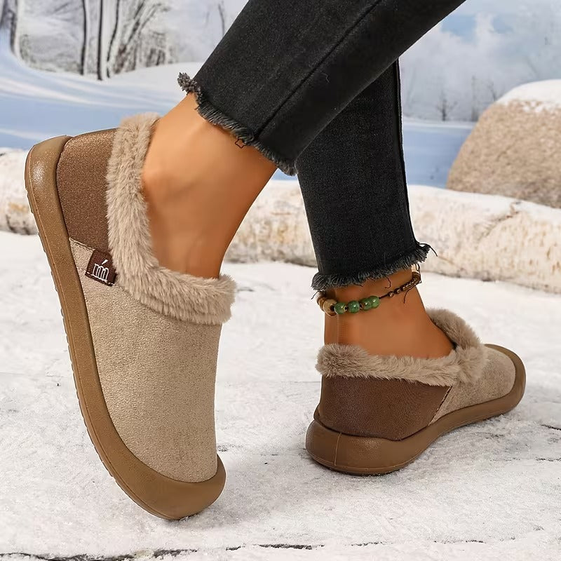Women's Fuzzy Trim Slip-On Shoes