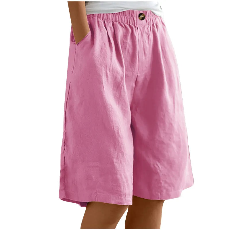 Women's Elastic Waist Bermuda Shorts