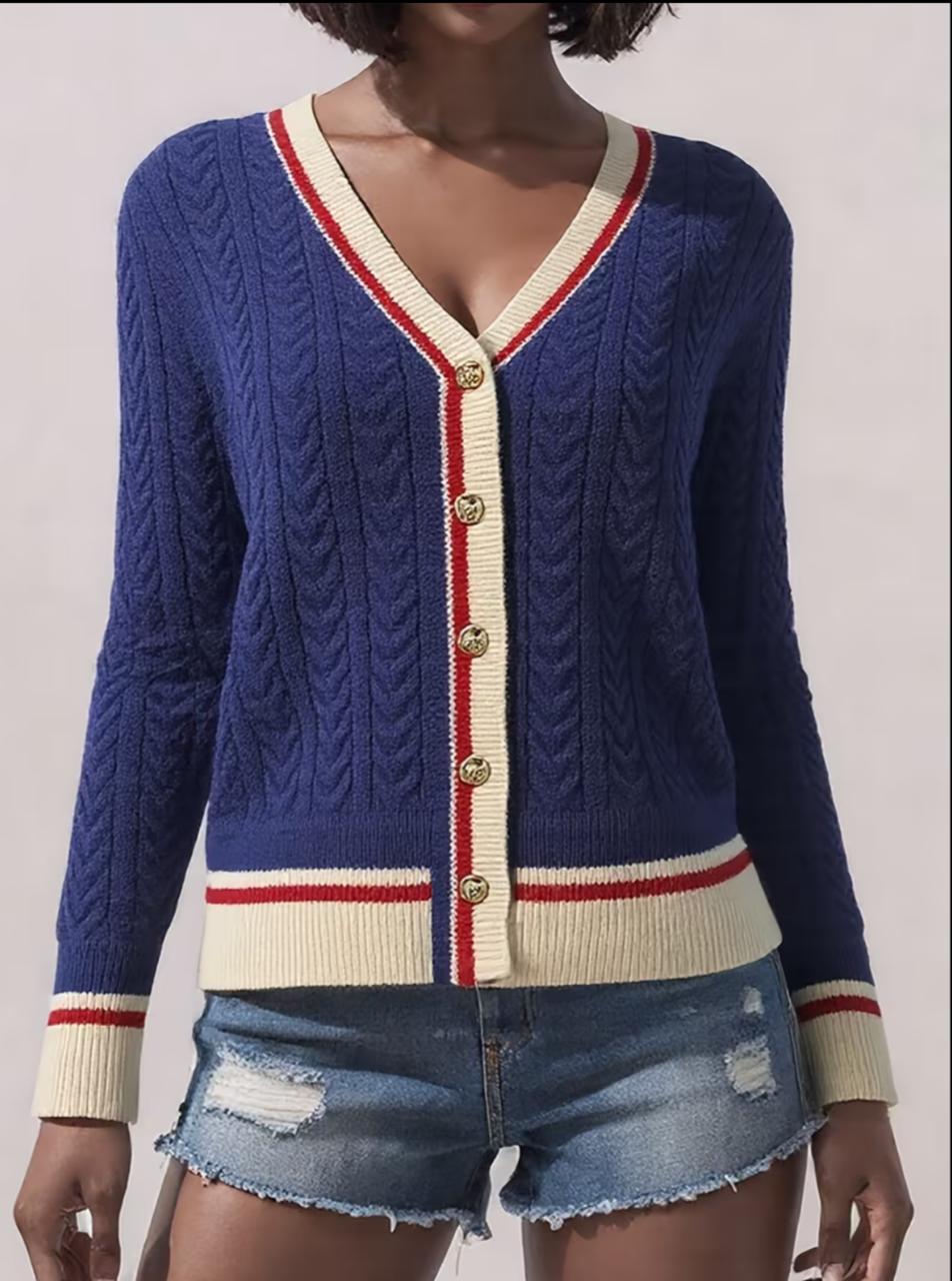 Women’s Colorblock V-Neck Cardigan
