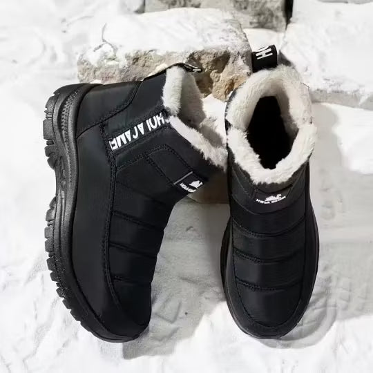 Women's Quilted Ankle Boots with Fuzzy Trim