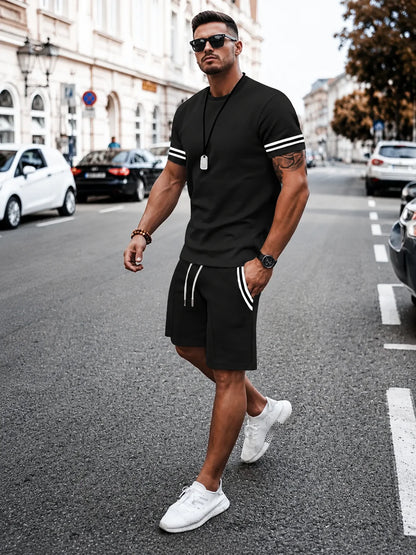 Men's Contrast Trim Shorts Set