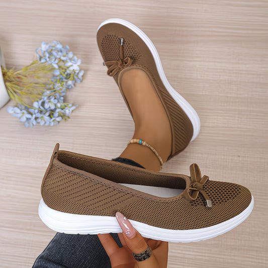 Women's Knit Bow Slip-On Flats