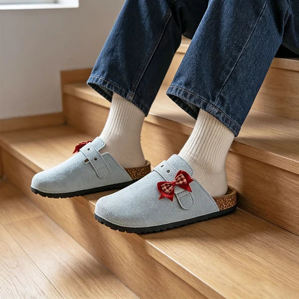 Women’s Bow Detail Wide Toe Mules
